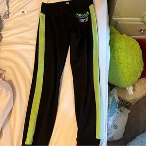 Justice Black and Neon Green Joggers